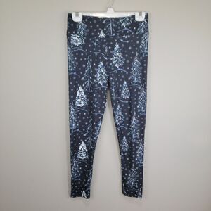 Dren Designs Winter‎ Tree Forest Polyester Spandex Ankle Leggings One Size...